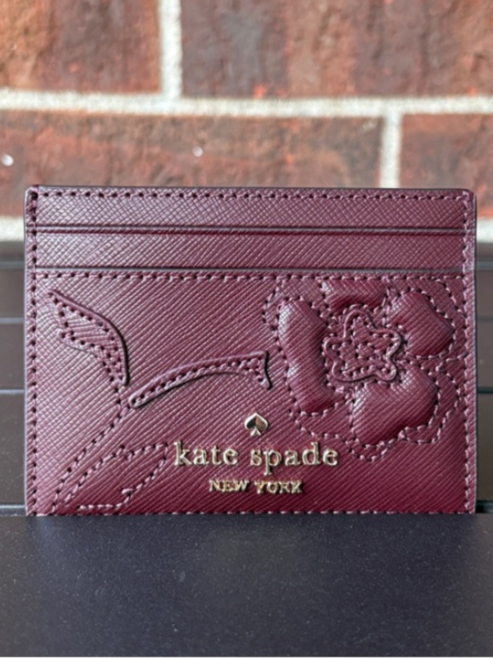 NWT-Kate Spade-SET-Madison-Crescent Bag &Cardholder-Dk Merlot-Forest Blooms-$468 - Picture 12 of 15